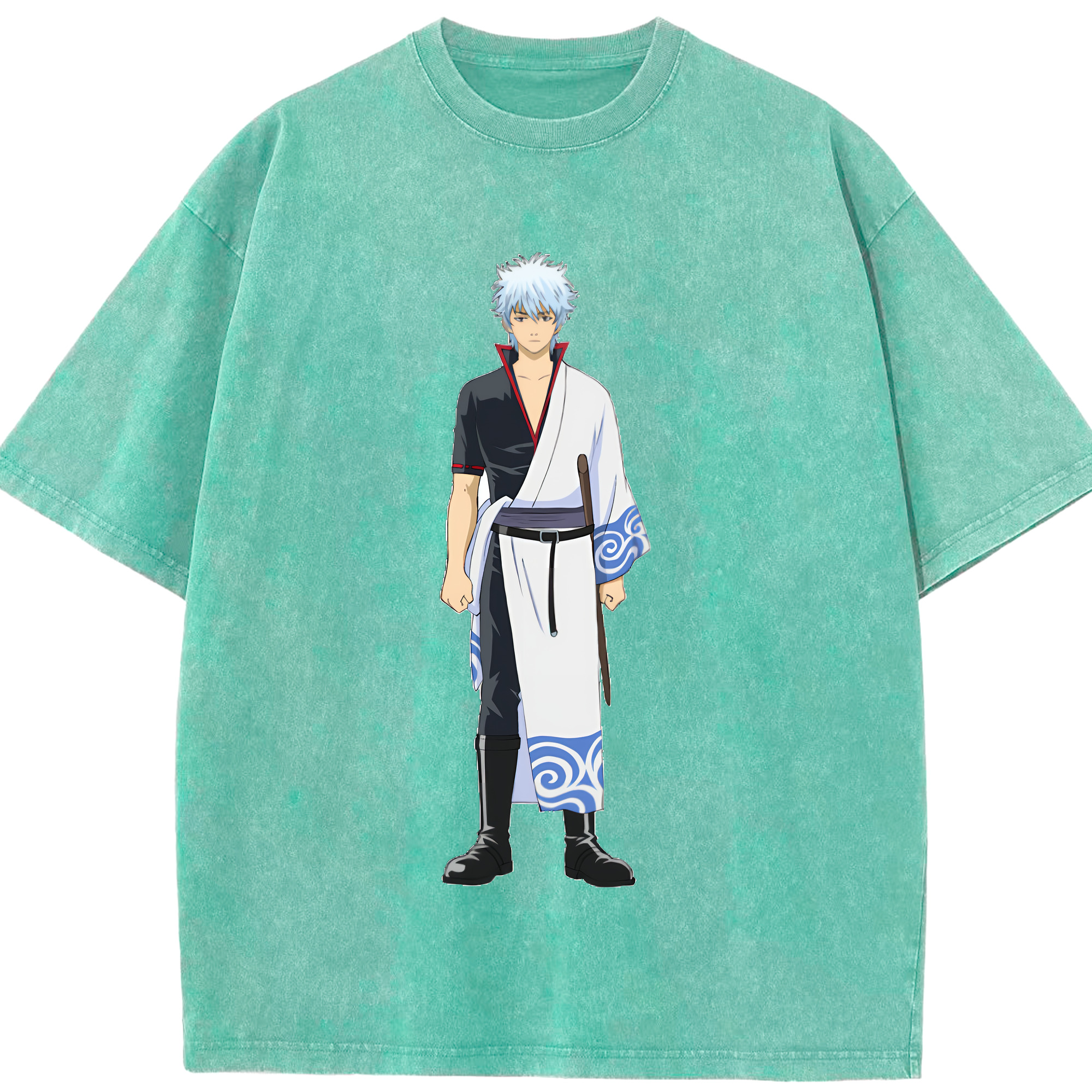 （画像用） ぎんたま 坂田銀時（さかたぎんとき） 神楽 志村新八（しむら しんぱち） GINTAMA Sakata Gintoki Kagura Shimura Shinpachi 綿100% ヴィンテージ風 半袖Tシャツ（フロントプリント）